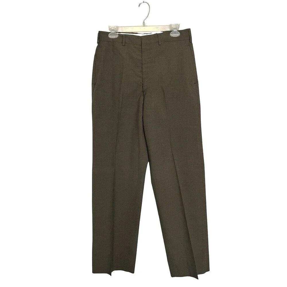 Vintage US Army Tropical Green 2241 Dress Uniform Trousers 32L Wool Blend USA